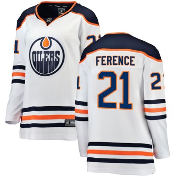 Authentic Fanatics Branded Women's Andrew Ference Edmonton Oilers Away Breakaway Jersey - White