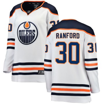 Authentic Fanatics Branded Women's Bill Ranford Edmonton Oilers Away Breakaway Jersey - White