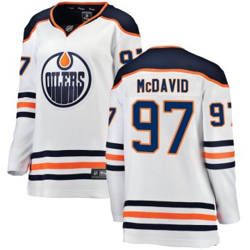 Authentic Fanatics Branded Women's Connor McDavid Edmonton Oilers Away Breakaway Jersey - White