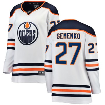 Authentic Fanatics Branded Women's Dave Semenko Edmonton Oilers Away Breakaway Jersey - White