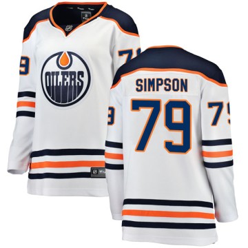 Authentic Fanatics Branded Women's Dillon Simpson Edmonton Oilers Away Breakaway Jersey - White