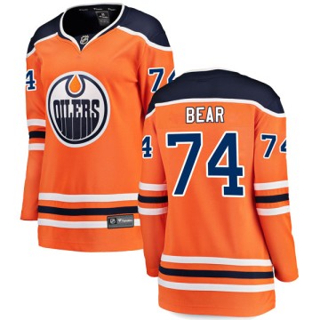 Authentic Fanatics Branded Women's Ethan Bear Edmonton Oilers r Home Breakaway Jersey - Orange