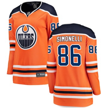Authentic Fanatics Branded Women's Frankie Simonelli Edmonton Oilers r Home Breakaway Jersey - Orange