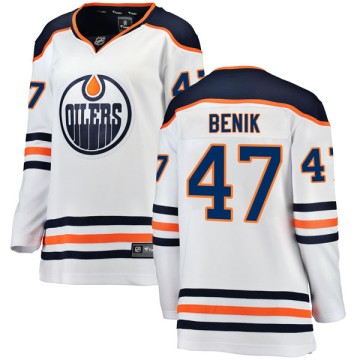 Authentic Fanatics Branded Women's Joey Benik Edmonton Oilers Away Breakaway Jersey - White