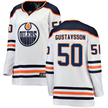 Authentic Fanatics Branded Women's Jonas Gustavsson Edmonton Oilers Away Breakaway Jersey - White