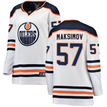 Authentic Fanatics Branded Women's Kirill Maksimov Edmonton Oilers Away Breakaway Jersey - White