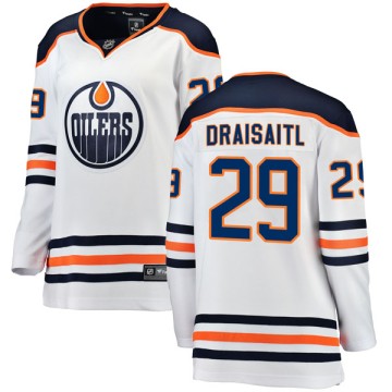 Authentic Fanatics Branded Women's Leon Draisaitl Edmonton Oilers Away Breakaway Jersey - White