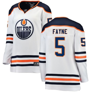 Authentic Fanatics Branded Women's Mark Fayne Edmonton Oilers Away Breakaway Jersey - White