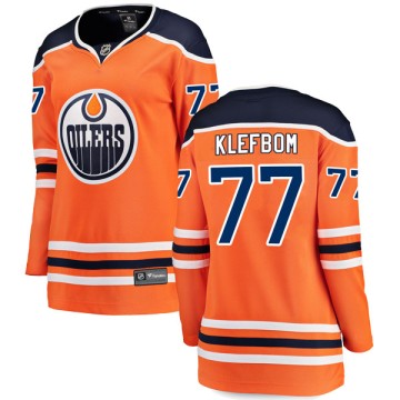 Authentic Fanatics Branded Women's Oscar Klefbom Edmonton Oilers r Home Breakaway Jersey - Orange