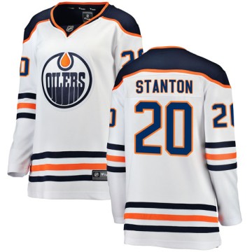 Authentic Fanatics Branded Women's Ryan Stanton Edmonton Oilers Away Breakaway Jersey - White