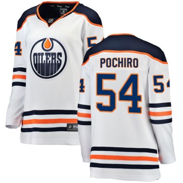 Authentic Fanatics Branded Women's Zach Pochiro Edmonton Oilers Away Breakaway Jersey - White