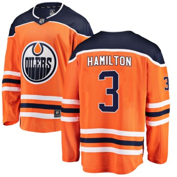 Authentic Fanatics Branded Youth Al Hamilton Edmonton Oilers r Home Breakaway Jersey - Orange