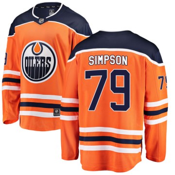 Authentic Fanatics Branded Youth Dillon Simpson Edmonton Oilers r Home Breakaway Jersey - Orange