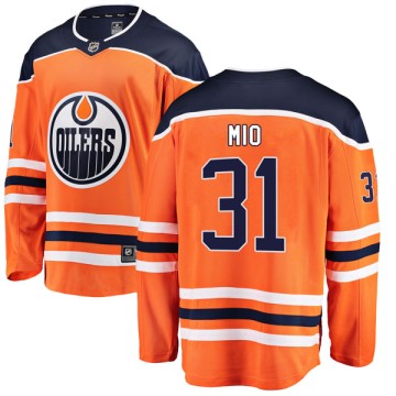 Authentic Fanatics Branded Youth Eddie Mio Edmonton Oilers r Home Breakaway Jersey - Orange