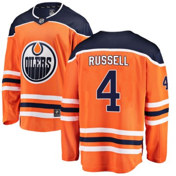 Authentic Fanatics Branded Youth Kris Russell Edmonton Oilers r Home Breakaway Jersey - Orange