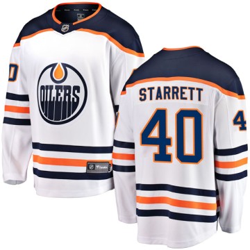 Authentic Fanatics Branded Youth Shane Starrett Edmonton Oilers Away Breakaway Jersey - White