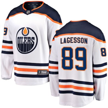 Authentic Fanatics Branded Youth William Lagesson Edmonton Oilers Away Breakaway Jersey - White