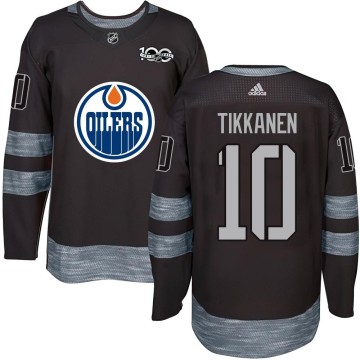 Authentic Men's Esa Tikkanen Edmonton Oilers 1917-2017 100th Anniversary Jersey - Black