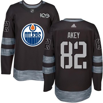 Authentic Youth Beau Akey Edmonton Oilers 1917-2017 100th Anniversary Jersey - Black