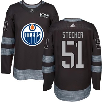 Authentic Youth Troy Stecher Edmonton Oilers 1917-2017 100th Anniversary Jersey - Black