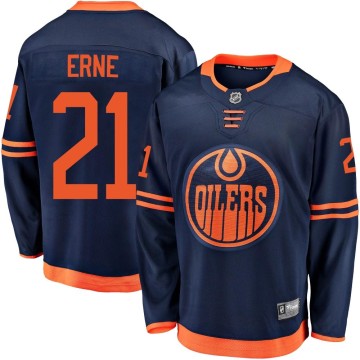 Breakaway Fanatics Branded Men's Adam Erne Edmonton Oilers Alternate 2018/19 Jersey - Navy