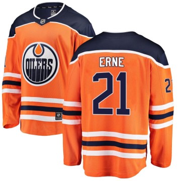 Breakaway Fanatics Branded Men's Adam Erne Edmonton Oilers Home Jersey - Orange