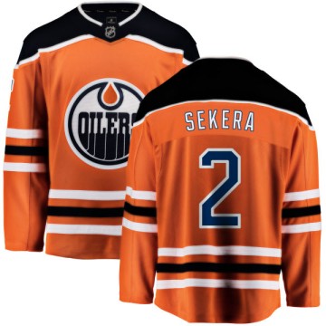 Breakaway Fanatics Branded Men's Andrej Sekera Edmonton Oilers Home Jersey - Orange