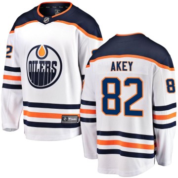 Breakaway Fanatics Branded Men's Beau Akey Edmonton Oilers Away Jersey - White