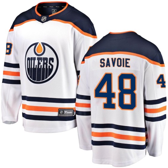 Breakaway Fanatics Branded Men's Carter Savoie Edmonton Oilers Away Jersey - White