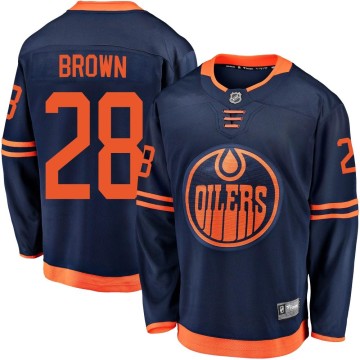 Breakaway Fanatics Branded Men's Connor Brown Edmonton Oilers Navy Alternate 2018/19 Jersey - Brown