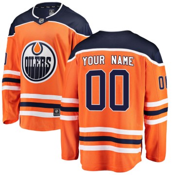 Breakaway Fanatics Branded Men's Custom Edmonton Oilers Custom Home Jersey - Orange