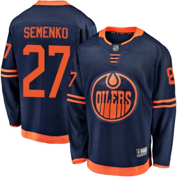 Breakaway Fanatics Branded Men's Dave Semenko Edmonton Oilers Alternate 2018/19 Jersey - Navy