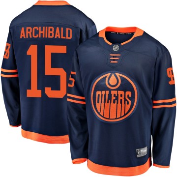 Breakaway Fanatics Branded Men's Josh Archibald Edmonton Oilers Alternate 2018/19 Jersey - Navy