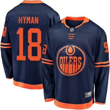 Breakaway Fanatics Branded Men's Zach Hyman Edmonton Oilers Alternate 2018/19 Jersey - Navy