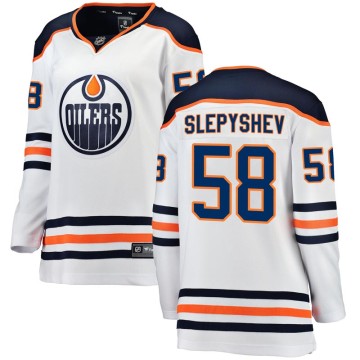 Breakaway Fanatics Branded Women's Anton Slepyshev Edmonton Oilers Away Jersey - White