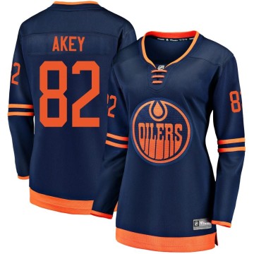 Breakaway Fanatics Branded Women's Beau Akey Edmonton Oilers Alternate 2018/19 Jersey - Navy