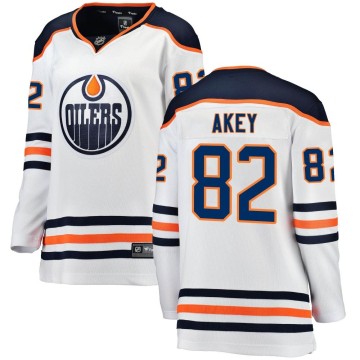 Breakaway Fanatics Branded Women's Beau Akey Edmonton Oilers Away Jersey - White