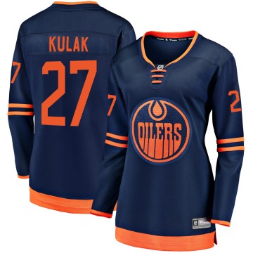 Breakaway Fanatics Branded Women's Brett Kulak Edmonton Oilers Alternate 2018/19 Jersey - Navy