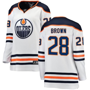 Breakaway Fanatics Branded Women's Connor Brown Edmonton Oilers Away Jersey - White