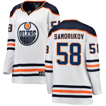 Breakaway Fanatics Branded Women's Dmitri Samorukov Edmonton Oilers Away Jersey - White