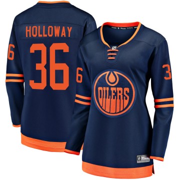 Breakaway Fanatics Branded Women's Dylan Holloway Edmonton Oilers Alternate 2018/19 Jersey - Navy