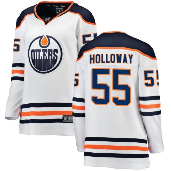 Breakaway Fanatics Branded Women's Dylan Holloway Edmonton Oilers Away Jersey - White
