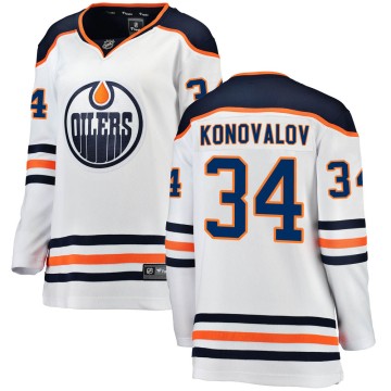 Breakaway Fanatics Branded Women's Ilya Konovalov Edmonton Oilers Away Jersey - White