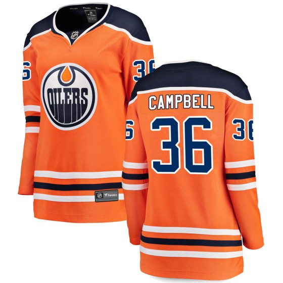 Breakaway Fanatics Branded Women's Jack Campbell Edmonton Oilers Home Jersey - Orange