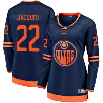 Breakaway Fanatics Branded Women's Jean-Francois Jacques Edmonton Oilers Alternate 2018/19 Jersey - Navy