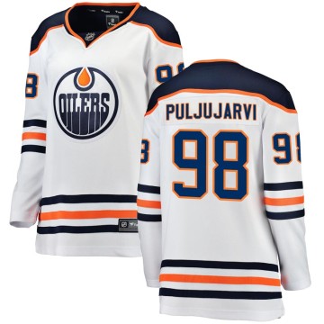 Breakaway Fanatics Branded Women's Jesse Puljujarvi Edmonton Oilers Away Jersey - White
