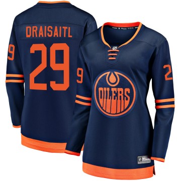 Breakaway Fanatics Branded Women's Leon Draisaitl Edmonton Oilers Alternate 2018/19 Jersey - Navy