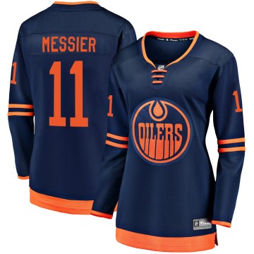 Breakaway Fanatics Branded Women's Mark Messier Edmonton Oilers Alternate 2018/19 Jersey - Navy