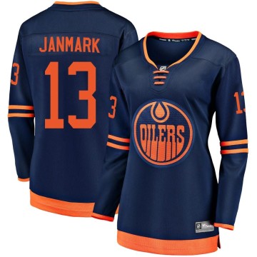 Breakaway Fanatics Branded Women's Mattias Janmark Edmonton Oilers Alternate 2018/19 Jersey - Navy