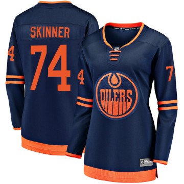 Breakaway Fanatics Branded Women's Stuart Skinner Edmonton Oilers Alternate 2018/19 Jersey - Navy